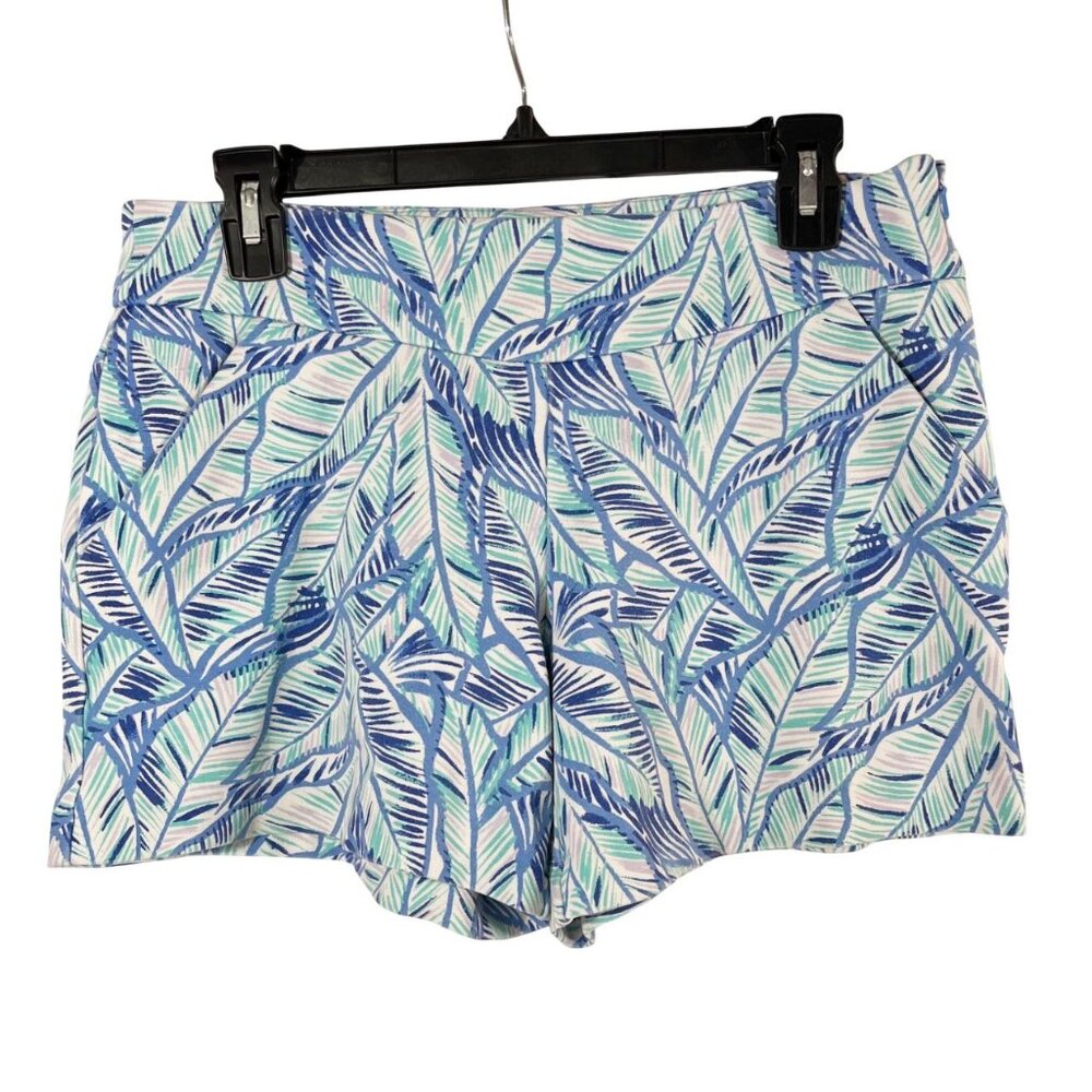 Lilly Pulitzer Makenna Ponte Shorts Bennett Blue Let's Mango Tropical Size‎ 2